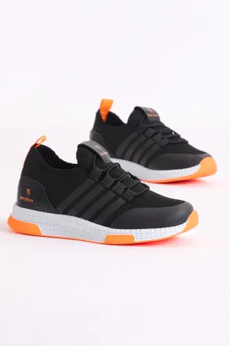 Çocuk Unisex Siyah Turuncu Spor Ayakkabı Tbqnt - Siyah Turuncu - 1