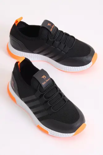 Çocuk Unisex Siyah Turuncu Spor Ayakkabı Tbqnt - Siyah Turuncu - Tonny Black (1)