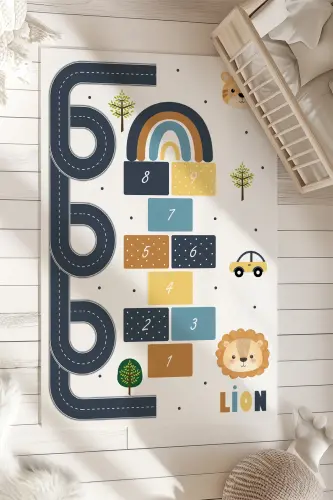 Çocuk ve Bebek Odası Dekoratif Halı TLH-011 - Kahverengi - HOMIKO (1)