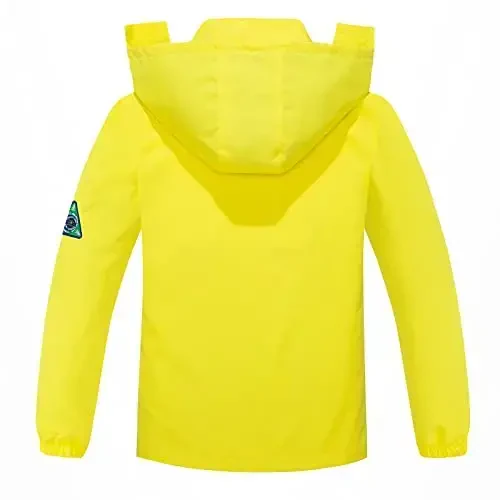 Kids Rain Jacket Waterproof Raincoat Mesh Lined Coat with Removable Hood for Boys Girls - 6