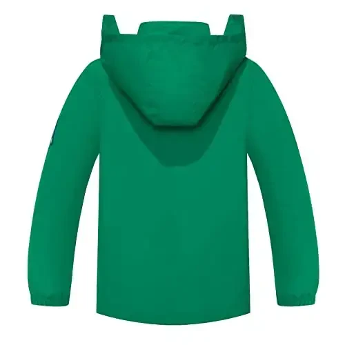 Kids Rain Jacket Waterproof Raincoat Mesh Lined Coat with Removable Hood for Boys Girls - 6