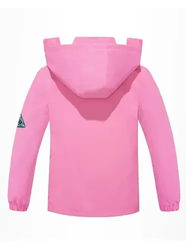 Kids Rain Jacket Waterproof Raincoat Mesh Lined Coat with Removable Hood for Boys Girls - 6