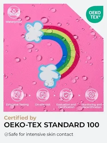 Kids Rain Jacket Waterproof Raincoat Mesh Lined Coat with Removable Hood for Boys Girls - 4