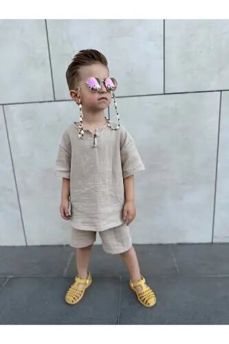 Çocuk Yazlık Bohem Takım - bej - barin kids (1)