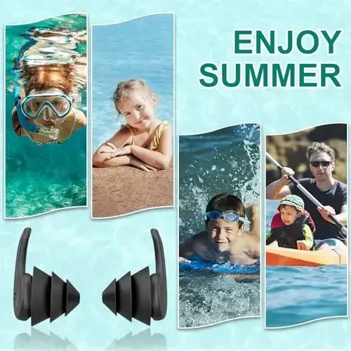 Kids Swimming Ear Plugs,3 Pairs Waterproof Reusable Silicone Child Swim Earplugs for Swimming Surfing Bathing Showering,Small Children Water Ear Plugs Suitable for Boys and Girls (Kids 4-12 Years Old) - 6