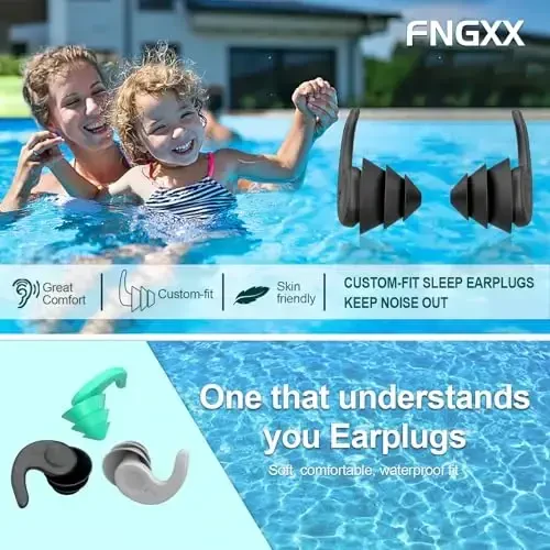 Kids Swimming Ear Plugs,3 Pairs Waterproof Reusable Silicone Child Swim Earplugs for Swimming Surfing Bathing Showering,Small Children Water Ear Plugs Suitable for Boys and Girls (Kids 4-12 Years Old) - 7