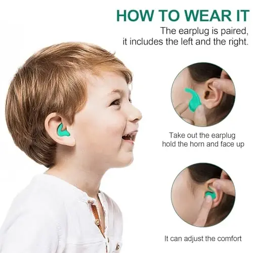 Kids Swimming Ear Plugs,3 Pairs Waterproof Reusable Silicone Child Swim Earplugs for Swimming Surfing Bathing Showering,Small Children Water Ear Plugs Suitable for Boys and Girls (Kids 4-12 Years Old) - 4