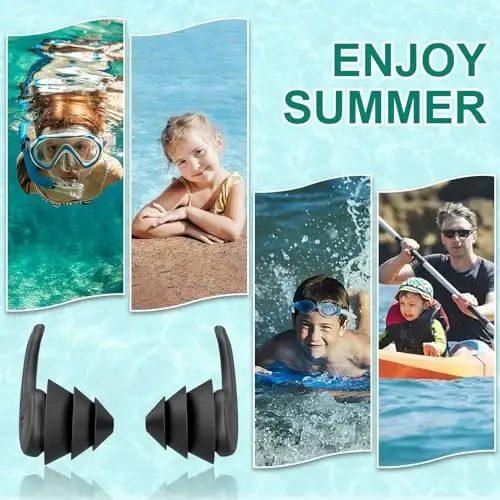 Kids Swimming Ear Plugs,3 Pairs Waterproof Reusable Silicone Child Swim Earplugs for Swimming Surfing Bathing Showering,Small Children Water Ear Plugs Suitable for Boys and Girls (Kids 4-12 Years Old) - 6