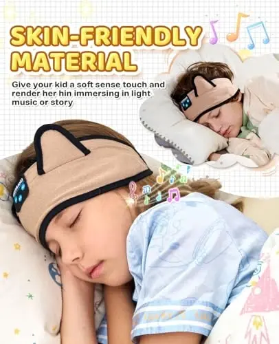 KIDSBAND Kids Headphones, Over On The Ear Toddler/Baby Headband Headphones - Volume Limited with Thin Speakers & Soft Headband No Pressure On Ears, for Learning/Plane/Travel/Tablet/Computer/Sleep - 2