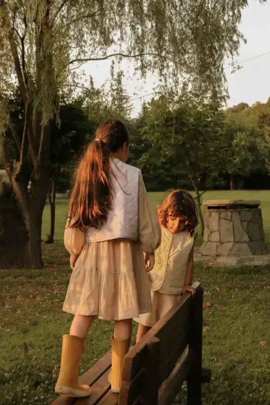 çocuk,bebek kapitone mevsimlik yelek-lila - MOLLIBOON