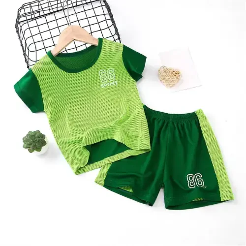 Kids Toddler Boys Shorts Set Tracksuit Short Sleeve Suit Quick Drying Sports Suit Girls Basketball T Shirt + Shorts Football Suit Two Piece Clothes Set Summer Outfits,Size 7 Years 8 Years- - UNBRANDED (1)