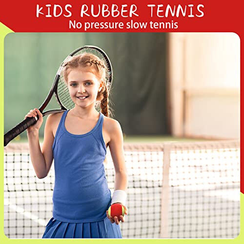 24 Pack Tennis Balls for Kids 75% Low Compression Stage Kids Tennis Ball Bulk for Beginners Ball Machine Training Transition Practicing PET Dog Playing Practice on Short 36 Foot Court - 6