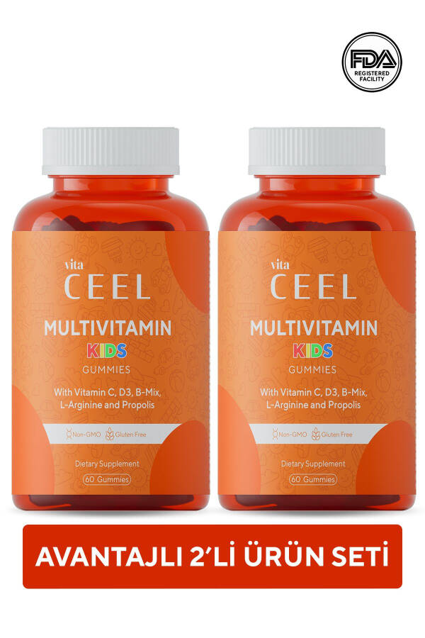 Çocuklar için 2'li Gelişim Multivitamini (C, D, B grubu vitaminleri, L-arginin) - 7