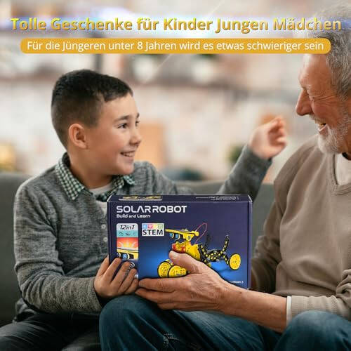 Solar Robot Kit for Kids Age 8-12, STEM Building Toys,12-in-1 Build Your Own Robot with Solar Panel & Battery Power, Science Engineering Christmas Birthday Idea Gifts for Boy Age 8 9 10 11 12 - 3