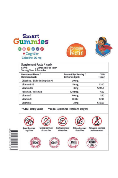 Çocuklar İçin Akıllı Cognizin Sitikolin 60 Sakızlı - 3