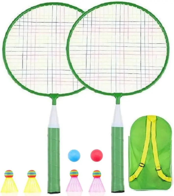 Badminton Racket for Children 1 Pair, Nylon Alloy Durable Badminton Racquet Set for Kids Indoor/Outdoor Sport Game（Including 4 Badminton and 2 Table Tennis） - AIKESIWAY