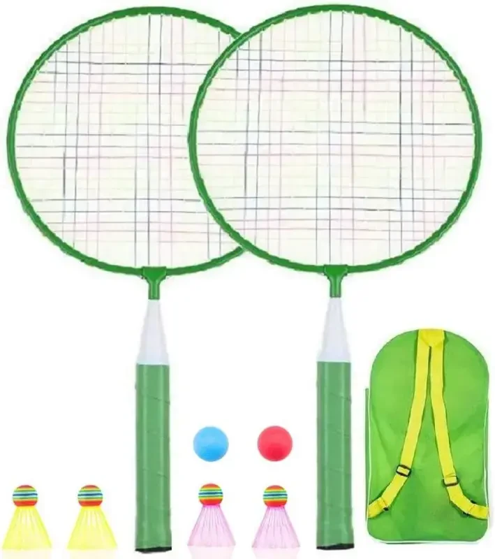 Badminton Racket for Children 1 Pair, Nylon Alloy Durable Badminton Racquet Set for Kids Indoor/Outdoor Sport Game（Including 4 Badminton and 2 Table Tennis） - 1