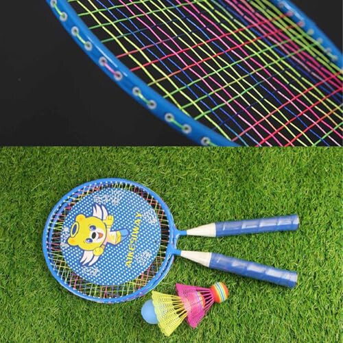 Badminton Racket for Children 1 Pair, Nylon Alloy Durable Badminton Racquet Set for Kids Indoor/Outdoor Sport Game（Including 4 Badminton and 2 Table Tennis） - 4