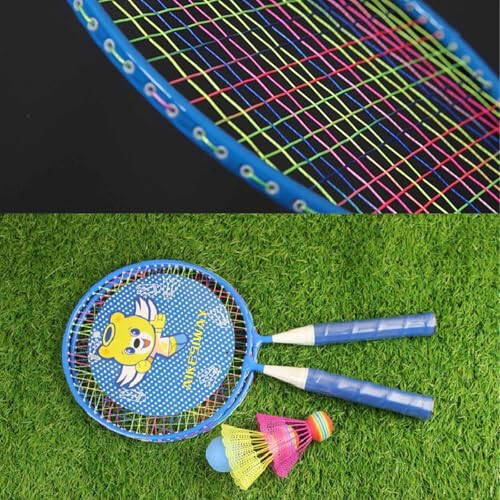 Badminton Racket for Children 1 Pair, Nylon Alloy Durable Badminton Racquet Set for Kids Indoor/Outdoor Sport Game（Including 4 Badminton and 2 Table Tennis） - 4