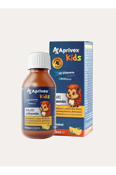 Kids Multivitamin Doğal Portakal Aromalı Şurup 150 ml - APRIVEX