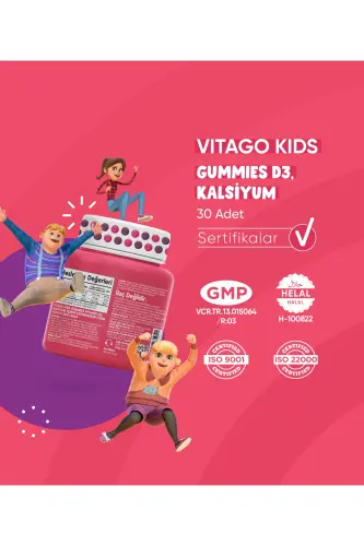 Kids Gummies D3 Vitamini, Kalsiyum Içeren 30 Adet Çiğnenebilir Gummy Jel - 5