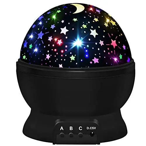 Night Light for Kids,Boys Toys for 3 4 5 6 7 8 Year Old Boys,Star Projector 360 Degree Rotation - 4 LED Bulbs 16 Light Color Changing with USB Cable,Lamp Ceiling Lights for Kids Bedroom - 1