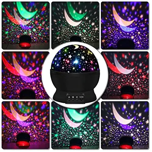 Night Light for Kids,Boys Toys for 3 4 5 6 7 8 Year Old Boys,Star Projector 360 Degree Rotation - 4 LED Bulbs 16 Light Color Changing with USB Cable,Lamp Ceiling Lights for Kids Bedroom - 2