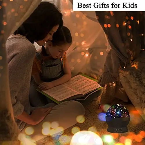 Night Light for Kids,Boys Toys for 3 4 5 6 7 8 Year Old Boys,Star Projector 360 Degree Rotation - 4 LED Bulbs 16 Light Color Changing with USB Cable,Lamp Ceiling Lights for Kids Bedroom - 5