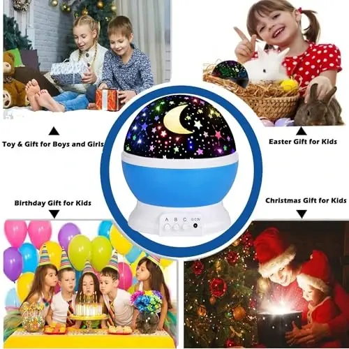 Night Light for Kids Night Light Projector,Baby Night Lights for Bedroom,Star Projector Galaxy Light Star Lights for Bedroom, Glow in The Dark Stars for Ceiling, Baby Sensory Toys, Kids Room Decor - 4