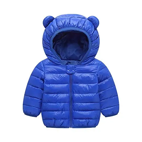 Winter Down Coats for Kids Baby Boys Girls Light Puffer Padded Jacket Bear Hoods Infant Outerwear - 1