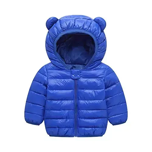 Winter Down Coats for Kids Baby Boys Girls Light Puffer Padded Jacket Bear Hoods Infant Outerwear 