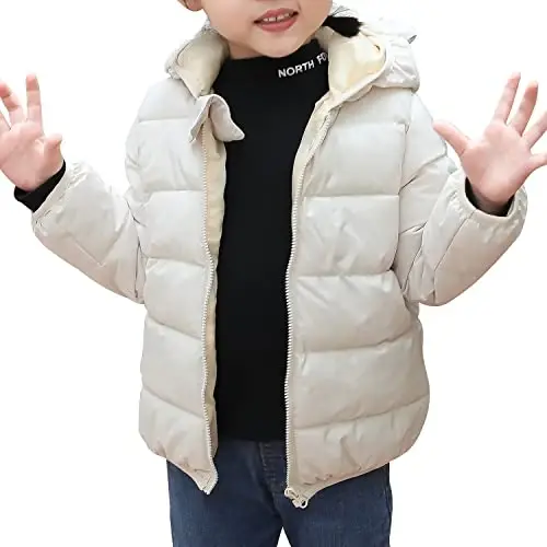 Winter Down Coats for Kids Baby Boys Girls Light Puffer Padded Jacket Bear Hoods Infant Outerwear - 3
