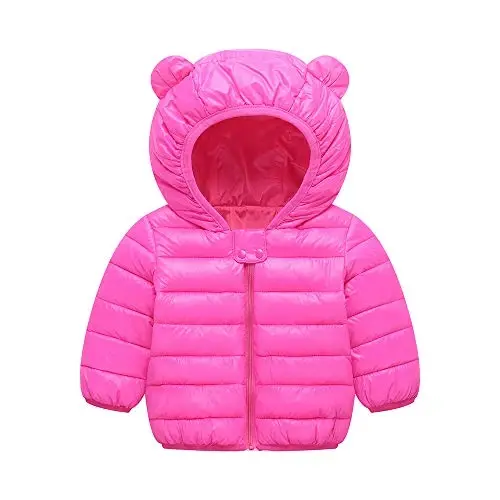 Winter Down Coats for Kids Baby Boys Girls Light Puffer Padded Jacket Bear Hoods Infant Outerwear - 1