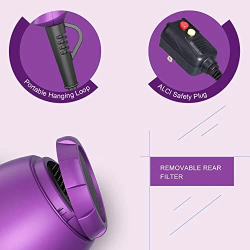 Small Lightweight Hair Dryer for Kids Compact Blow Dryer for RV and Travel 1000W Ionic Dryer with Concentrator - 6