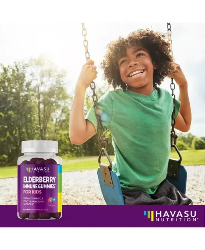 Elderberry Gummies for Kids, Immune System Supplement, 60ct - No Color - 8