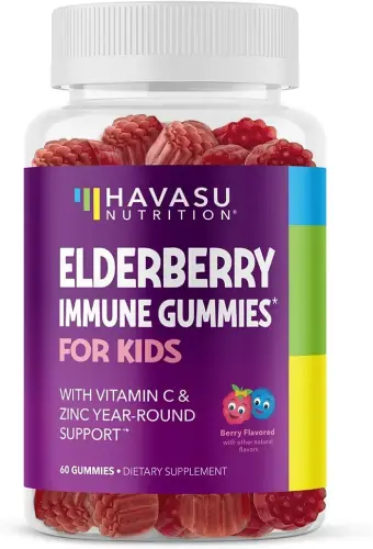 Elderberry Gummies for Kids, Immune System Supplement, Havasu Nutrition, 60ct - 1