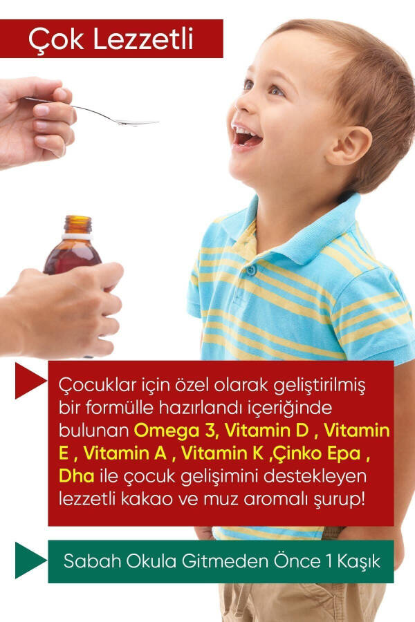 Çocuklar İçin Omega 3 İçeren Şurup Kakao Ve Muz Aromalı 150 Ml - 4