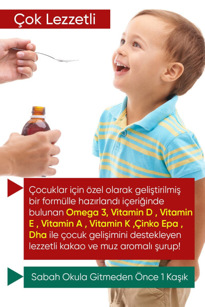 Çocuklar İçin Omega 3 İçeren Şurup Kakao Ve Muz Aromalı 150 Ml - 8