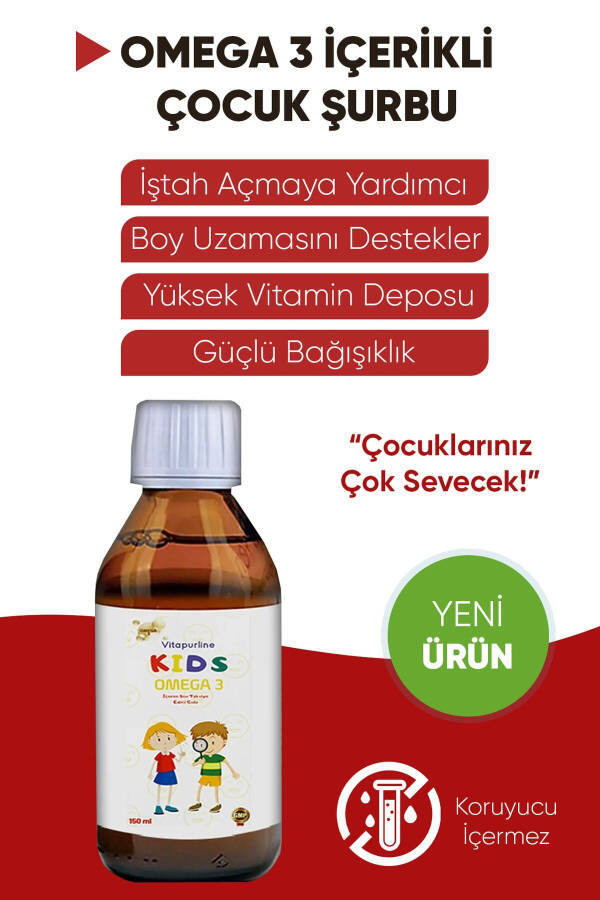 Çocuklar İçin Omega 3 İçeren Şurup Kakao Ve Muz Aromalı 150 Ml - 9