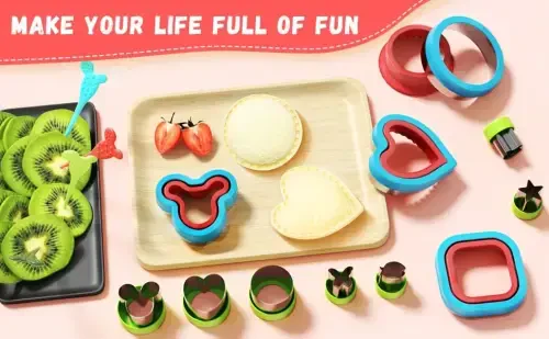 Sandwich Cutters for Kids Lunch,Sandwich Cutter and Sealer,Sandwich Cutter Set,Kids Lunch Accessories-Vegetable Fruit Cutter Set,Micky Mouse,Dinosaur,Star,Gingerbread Man Shapes - 3