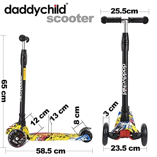 Scooters for Kids 3 Wheel Kick Scooter for Toddlers Girls & Boys, 4 Adjustable Height, Lean to Steer, Extra-Wide Deck, Light Up Wheels for Children from 3 to 14 Years Old - 5