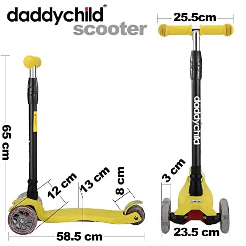 Scooters for Kids 3 Wheel Kick Scooter for Toddlers Girls & Boys, 4 Adjustable Height, Lean to Steer, Extra-Wide Deck, Light Up Wheels for Children from 3 to 14 Years Old - 4