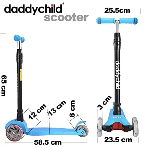 Scooters for Kids 3 Wheel Kick Scooter for Toddlers Girls & Boys, 4 Adjustable Height, Lean to Steer, Extra-Wide Deck, Light Up Wheels for Children from 3 to 14 Years Old - 5