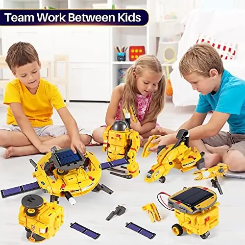 COBFDHA STEM Projects for Kids Age 8-12, Science Kits Boys, Solar Robot Space Toys Gifts 8-14 Year Old Teen Boys Girls, 120Pcs Building Experiments Robots Teenage Ages 9 10 11 12 , Yellow - 4