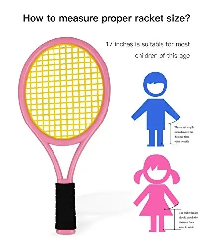 Tennis Racket Set for Children,17 Inch Racquet with 1 Tennis Balls,4 Badminton Shuttlecocks and 3 Soft Balls for Toddler Indoor/Outdoor Sports - 10