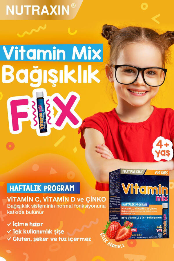 Çocuklar İçin Vitamin Karışımı 7x25 ml - Çocuk Vitamini Beta Glukan Vitamin C Çörek Otu Keçi Boynuzu - 2