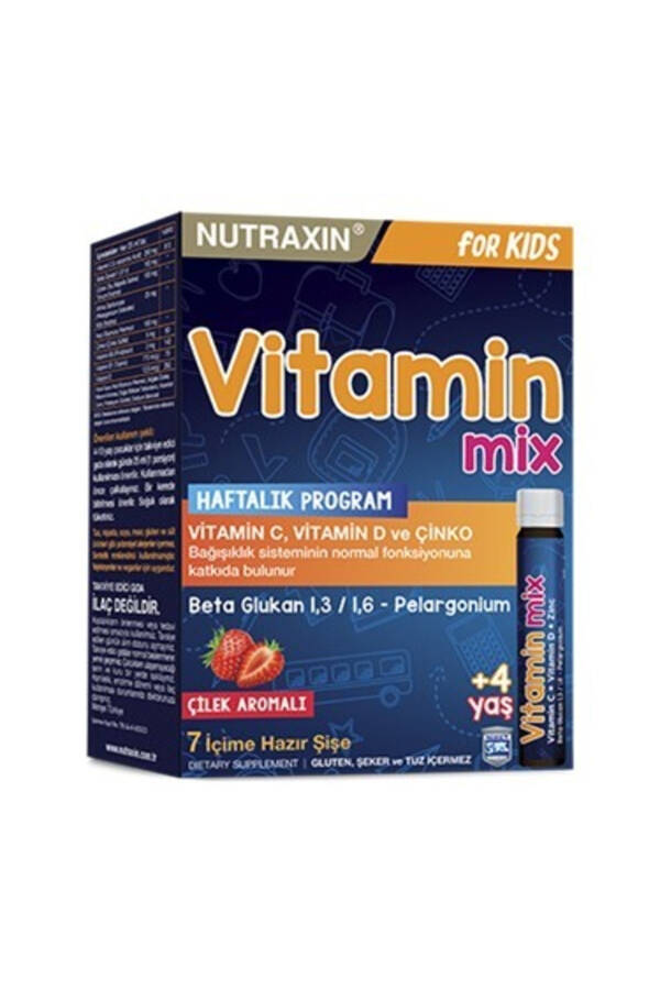 Çocuklar İçin Vitamin Karışımı 7x25 ml - Çocuk Vitamini Beta Glukan Vitamin C Çörek Otu Keçi Boynuzu - 5