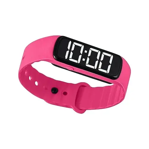 Sensory Wrist Timer for Kids, Teachers, Students, Simple Reminder Watch with Silent Alarm Clock Wristband, Classroom Countdown (Pink) - 2