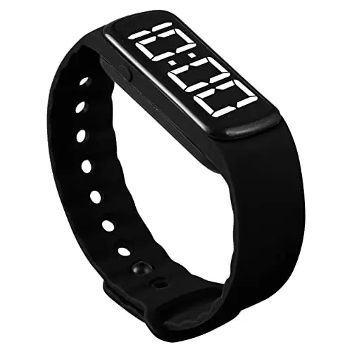 Sensory Wrist Timer for Kids, Teachers, Students, Simple Reminder Watch with Silent Alarm Clock Wristband, Classroom Countdown (Black) 