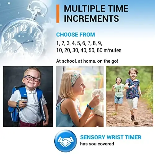 Sensory Wrist Timer for Kids, Teachers, Students, Simple Reminder Watch with Silent Alarm Clock Wristband, Classroom Countdown (Blue) - 4